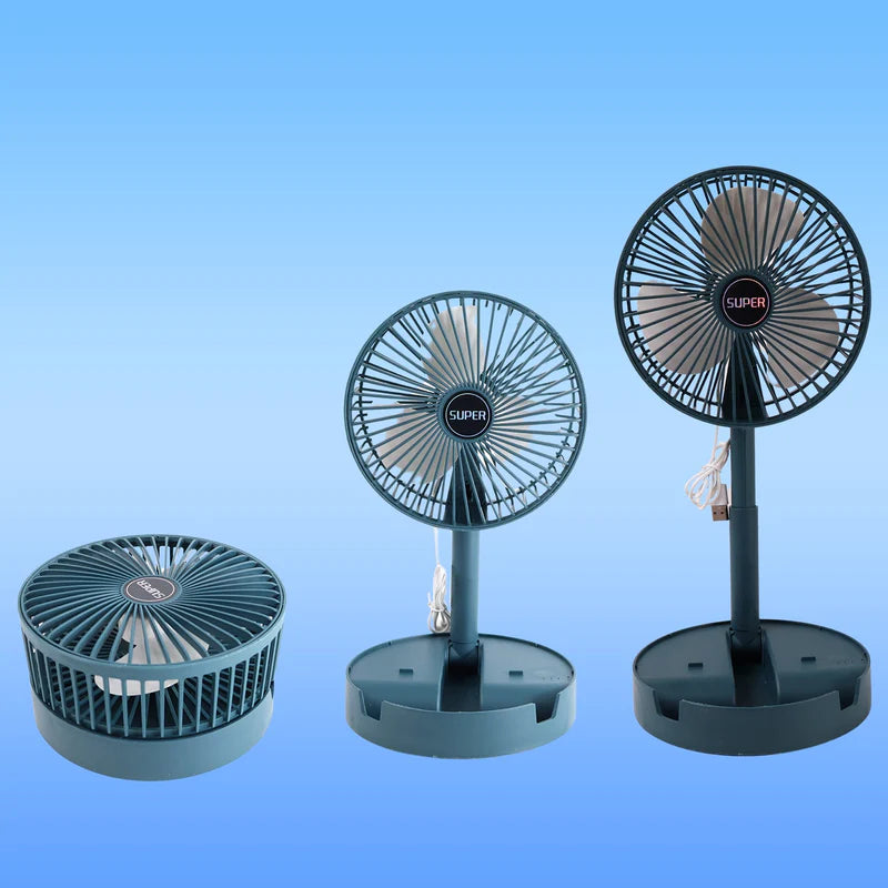 Adjustable Portable Desktop Fan - Telescopic Silent Personal Cooling for Office & Travel (Battery Not Include)